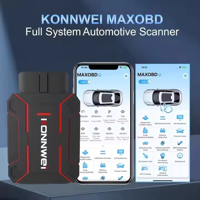 ZYSY New Best Selling OBD2 Code Reader Konnwei MaxiOBD Professional Universal Automotive Diagnostic Tool with 1 Year Warranty