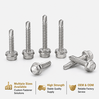 Sekrup Baja Anti Karat Eksternal DIN7504K J&P OEM 2026 untuk Furnitur, Sekrup Tornillo Vis Self Tapping untuk Pengeboran Kayu, Sekrup Flens Kepala Heksagonal untuk Drywall