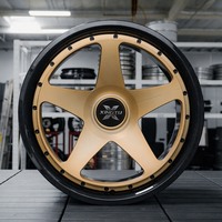 Jantes forgées XINGTU en fibre de carbone, finition or, 5 branches, pour Ford GT 5x114.3, Porsche 911 5x130, BMW M3 M4 5x120