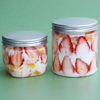 Contenants à dessert en plastique PET transparent vides de 100 ml, 150 ml, 200 ml, 250 ml avec couvercles à vis pour gâteaux, glaces, aliments pour animaux et bonbons