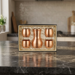 Certified Copper Water Pot With 4 Pcs Moscow Mule <b>Mugs</b> Sets Gift <b>Box</b> Packed Customizable Designs - Product Image 1