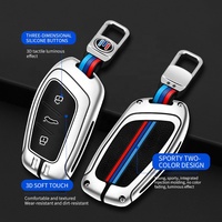 Étui de clé de voiture en cuir de luxe personnalisable, en alliage de zinc avec logo de voiture, compatible avec la clé MG ZS, porte-clés