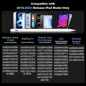 <span class=keywords><strong>ปากกา</strong></span> Apple สำหรับ iPad 6th-11th ชาร์จเร็วใช้กับ Apple iPad Pro/ M4/iPad Air 3/4/5/M2/M3 iPad Mini 5/6 Gen - Product Image 2