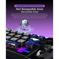 W911 Tri-mode RGB retroiluminado Macro mecánico completo teclado intercambiable en caliente con Joystick 19 teclas teclado de programación para computadora