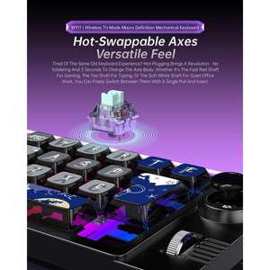 W911 Keyboard pemrograman untuk komputer, papan ketik pemrograman 19 tombol dengan Joystick Backlit RGB Mekanikal penuh panas - Product Image 4