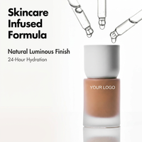 Fond de Teint Liquide en Bouteille de Verre de Luxe, Logo Personnalisable, Fournisseur de Maquillage, Fond de Teint Professionnel Haut de Gamme pour les Détaillants