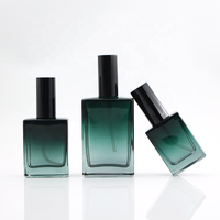 Flacon de parfum vide en verre carré transparent avec atomiseur à vis, bouchon doré, flacon pulvérisateur pour emballage cosmétique