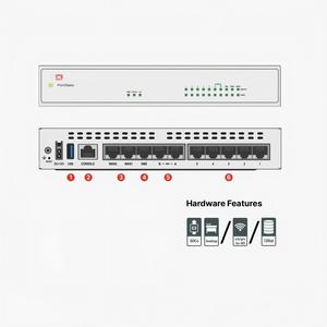 ไฟร์วอลล์ VPN เกตเวย์ 18GE RJ45 8GE SFP 8x10GE SFP+ 45 Gbps อุปกรณ์รักษาความปลอดภัยเครือข่าย FG 400F ระบบควบคุมการเข้าถึงเครือข่าย ไฟร์วอลล์ - Product Image 4