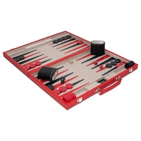 Grand ensemble de backgammon en bois de luxe de 21 pouces jeu d'échecs personnalisé portable pour enfants backgammon en similicuir et cuir