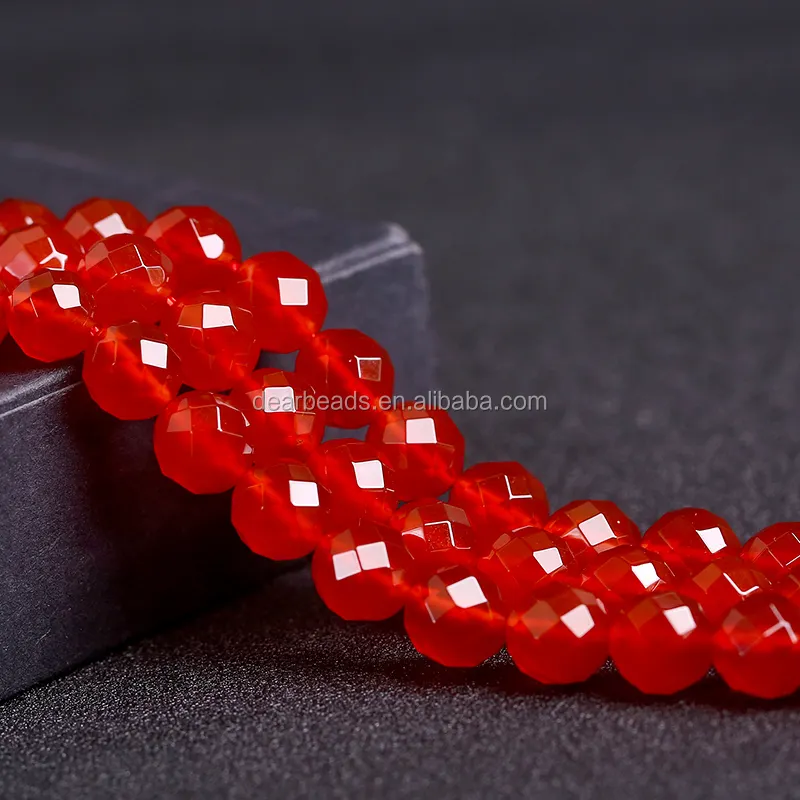 6ミリメートル8ミリメートル10ミリメートルWholesale Faceted Red Agate Beads Gemstone Carnelian BeadsためJewelry Making