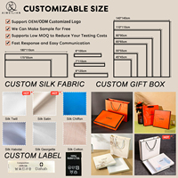 Lage minimale bestelhoeveelheid op maat gemaakte handgerolde twill zijden sjaal 100% moerbeizijde op maat digitaal bedrukt dames bandana hoofdsjaal aanpasbaar