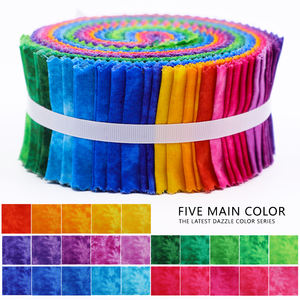 40 pièces de tissu de <span class=keywords><strong>patchwork</strong></span> en rouleaux de gelée arc-en-ciel, mélange de couleurs abstraites, prix de gros, qualité supérieure, tissu en rouleaux de gelée pour bricolage - Product Image 2