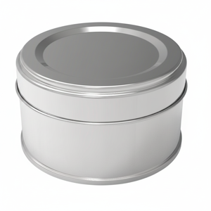 Kontensan Round Tin Box Candle Metal Container L527 Model Turkey Origin 73xH45mm 0.25lt Seamless - Product Image 2