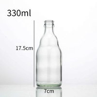 En Stock 330ml 33cl vide bouteille en verre De bière transparente, jus De Soda boisson bouteilles De boissons carbonisées bouteilles De Vidrio Para boissons