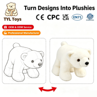 Peluche Ours Multi-tailles en Coton PP Doux, Marron Polaire et Noir, Poupée Confortable Rembourrée pour Cadeau OEM
