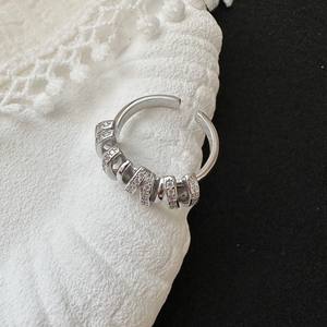 Anillo Retro Italiano Francés con Incrustaciones, Plata de Ley S925, Diseño Abierto con Baño de Oro de 18K, Joyería Vintage de Moda - Product Image 4