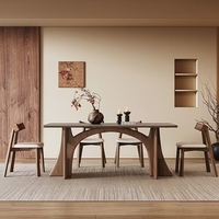 Mobilier classique européen Ensemble de salle à manger minimaliste en bois naturel noir 6 8 chaises Table à manger de luxe avec plateau en travertin
