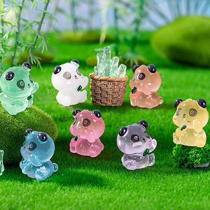 Panda luminoso pequeña joyería Linda muñeca de resina decoraciones accesorios coche escritorio resina pequeños <span class=keywords><strong>adornos</strong></span> al por mayor - Product Image 4