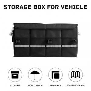 Organisateur de rangement de voiture pliant portable Oxford étanche avec logo personnalisé Organisateur de coffre de voiture Boîte de rangement de voiture - Product Image 4