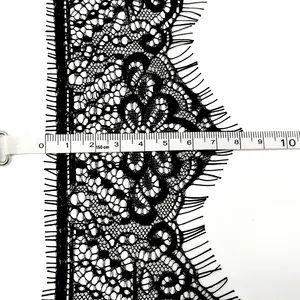 8CM Black Water Soluble Lace Trim Border Lace Trimming For Sewing Custom White Lace Trim Embroidery