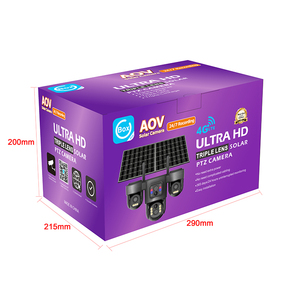 Cámara de Seguridad Solar PTZ de 3 Lentes y 9MP, Cámara CCTV Inalámbrica con Tarjeta SIM 4G, Visión Nocturna en Color, Detección PIR - Product Image 3