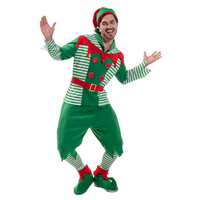 <strong>Best</strong> <strong>Selling</strong> Unisex Adult Green Cartoon Santa Costume Halloween Cosplay Cotton Custom Size High Quality Festival Outfit