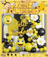 Abeille thème Latex couleur ballon ensembles jaune or noir guirlande arc Kit espagnol fête d'anniversaire décorations fournitures