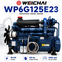 Mesin Diesel Konstruksi Weichai WP6G125E23 92kW 123HP 2300rpm 6 Silinder 6.75L Turbocharged untuk Peralatan Loader dan Pompa