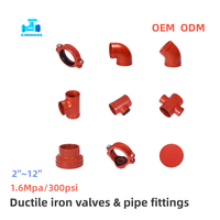 Tête d'incendie FM UL de bonne qualité 6'*2' en fonte ductile rainurée, raccord en T mécanique fileté pour système de protection incendie