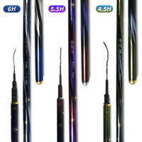 Canne à pêche multi-sections en fibre de carbone Q007 5,4m-9m, action extra rapide, pour la pêche à la carpe, au poisson-chat, à la truite, à la perche - rivière, lac, ruisseau