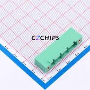 MX2EDGVM-7.62-04P-GN01-Cu-A Plug-in Terminal Block Through hole,P=7.62mm Board-to-Board / Socket Closed Screw Fixing 1x4P 7.62mm - Product Image 1