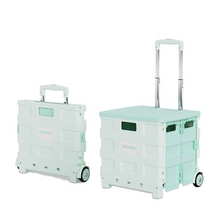 Folding Camping <b>Cart</b> Lightweight Pull Rod Trolley Four Wheel Portable Grocery Shopping Delivery <b>Foldable</b> Outdoor Use - Product Image 5