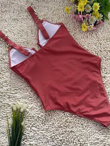 Women's Coral Deep V One Piece Swimsuit Quick Dry designer swimsuit luxury custom logo swimsuit one piece women swim suit - Product Image 5