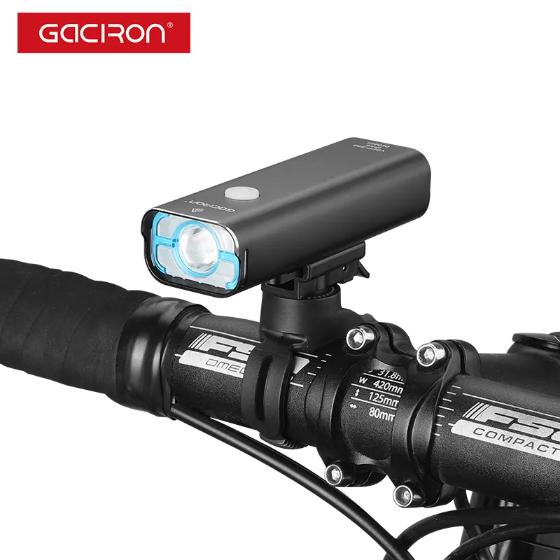 Gaciron Bicycle Indicator Light 850lm Aluminum Bike Light IPX6 Waterproof MTB Bike Headlight Type-C Rechargeable Cycle Light