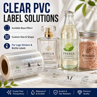 Etiquetas Adhesivas Transparentes de Vinilo Transparente de Primera Calidad Personalizadas, Etiquetas Impermeables para Botellas de Cosméticos, Perfumes y Lápices Labiales