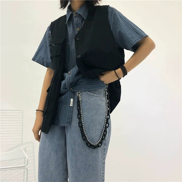 Новая трендовая цепочка для брюк для женщин, акриловый пояс в стиле хип-хоп, цепочка для джинсов, модная многослойная цепочка карамельных цветов, украшения для тела