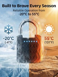 Cadenas à combinaison extérieur antivol sans clé avec batterie remplaçable pour abri de jardin, garage, portail, casier - Product Image 4