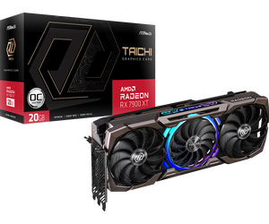 Tarjeta de Video ASROCK Radeon <span class=keywords><strong>RX</strong></span> <span class=keywords><strong>7900</strong></span> <span class=keywords><strong>XT</strong></span> Taichi 20GB OC PCIe 4.0 GDDR6 GPU para PC de Escritorio para Juegos - Product Image 1