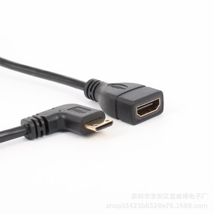 Câble adaptateur Mini Hdmi à angle droit vers HDMI femelle pour ordinateur portable, matériau PVC - Product Image 4