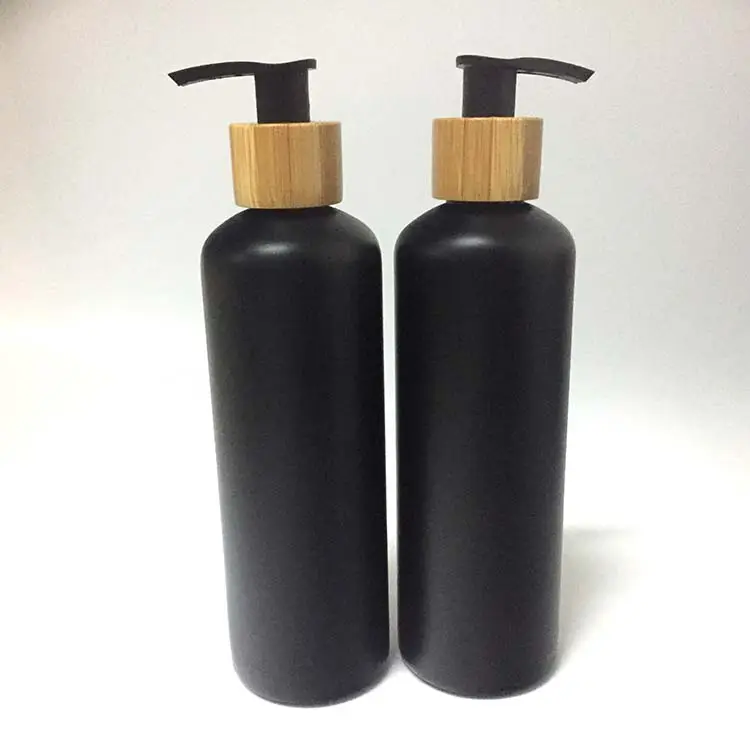 300Ml 10Oz Mat Zwart Schilderij Pet Fles Met Matt Zwarte Lotion Pomp 24/410