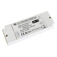 Fabricante profesional CE UKCA Pwm Salida 5 en 1 0-1/10V Voltaje constante 30W Regulable 12V Controlador LED