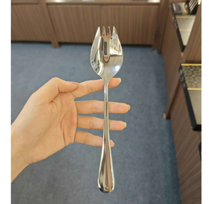 DFU124 Cuchara-tenedor de acero inoxidable de doble uso, utensilio doméstico para fideos instantáneos, vajilla occidental y ensalada de frutas - Product Image 6