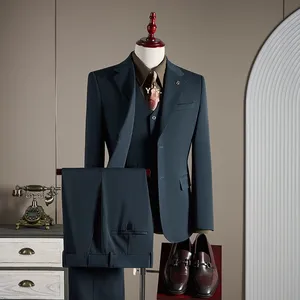 2025 nuevo traje <span class=keywords><strong>de</strong></span> boda para <span class=keywords><strong>hombre</strong></span>, traje <span class=keywords><strong>de</strong></span> negocios <span class=keywords><strong>de</strong></span> tres piezas con un solo pecho y cierre largo, vestido <span class=keywords><strong>de</strong></span> novio <span class=keywords><strong>de</strong></span> talla grande para Otoño e Invierno - Product Image 5