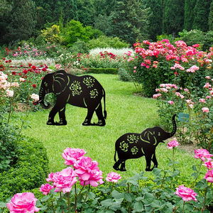 Letreros de <span class=keywords><strong>Elefante</strong></span> de Metal Personalizados Al por Mayor, Decoración Artística para Jardín, <span class=keywords><strong>Estaca</strong></span> Oxidada para Exteriores, Adornos de Jardín - Product Image 3