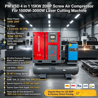 Compresseur à vis 4 en 1 15KW 16bar de haute qualité à fréquence variable, type silencieux avec sécheur