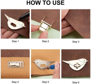 PH Pandahall Ensembles de fermoirs rotatifs pour sacs, en alliage, couleur or clair, motifs Tortoise, Papillon, Cheval, Oiseau - Product Image 5