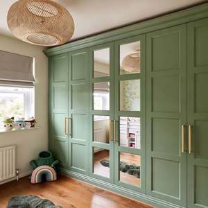 Armoire minimaliste personnalisée BALOM, armoire de couleur verte avec un grand espace de rangement, meubles de chambre à coucher modernes, armoire - Product Image 3