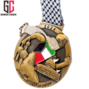 ميدالية ماراثون معدنية رياضية من سبائك الزنك الإمارات دبي الكويت مخصصة 15 عامًا من المصنع - Product Image 3