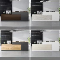 Meubles de bureau en gros, mobilier au design simple, bureau en forme de L, acier inoxydable, comptoir de réception pour hôtel, hall d'entrée