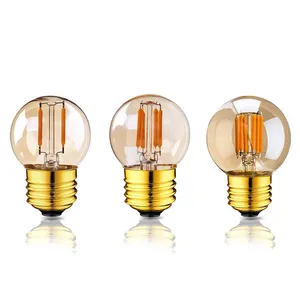 Honeyfly G40 hổ phách dẫn bóng đèn 1W 2W 3W 110/220V E12/E14 E26/E27 toàn cầu đèn blubs COB Filament ấm trắng retro phong cách công nghiệp